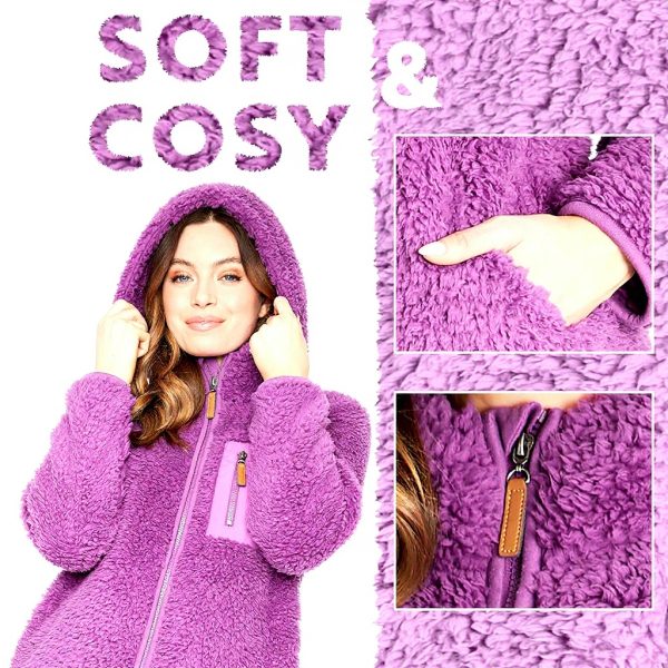 Felpa Donna CityComfort Pile Sherpa Viola Blu Navy S-XL