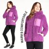 Felpa Donna CityComfort Pile Sherpa Viola Blu Navy S-XL