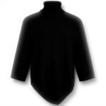 VILA CLOTHES Poncho Donna Collo Alto Maglia Morbida Nero