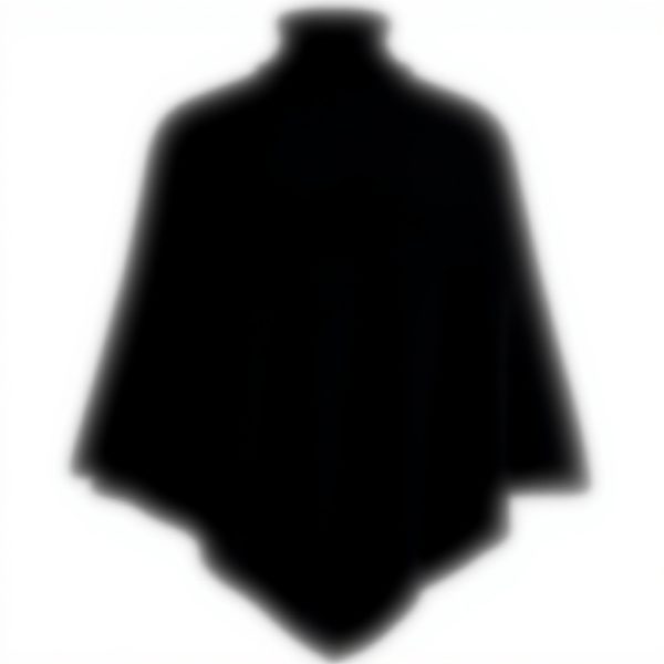 VILA CLOTHES Poncho Donna Collo Alto Maglia Morbida Nero