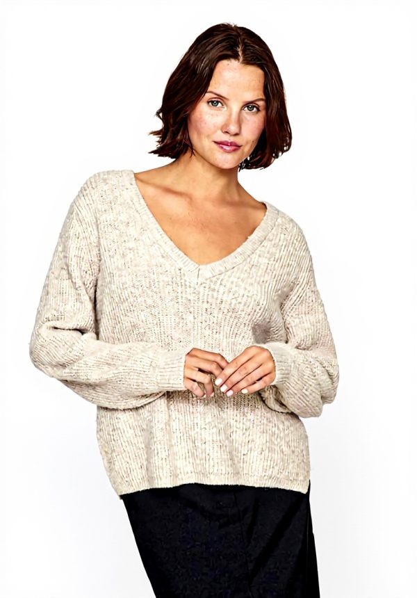 Maglione Vila Donna V-Neck Lavorato Caldo Sostenibile