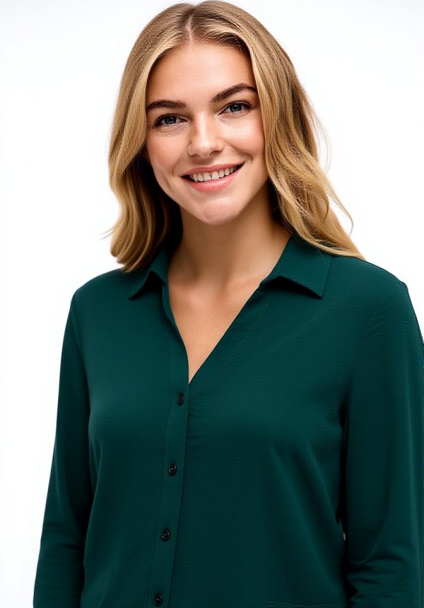 Vila Maglietta Donna Scollo a V Maniche Lunghe Noos