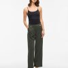 Pantaloni donna Vila Viclua HW Wide Button Noos taglio largo-4
