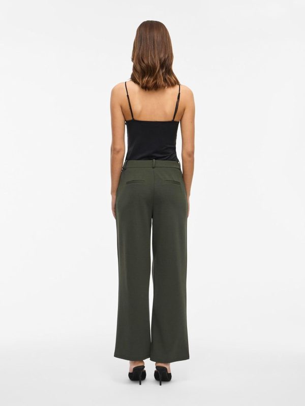 Pantaloni donna Vila Viclua HW Wide Button Noos taglio largo-3