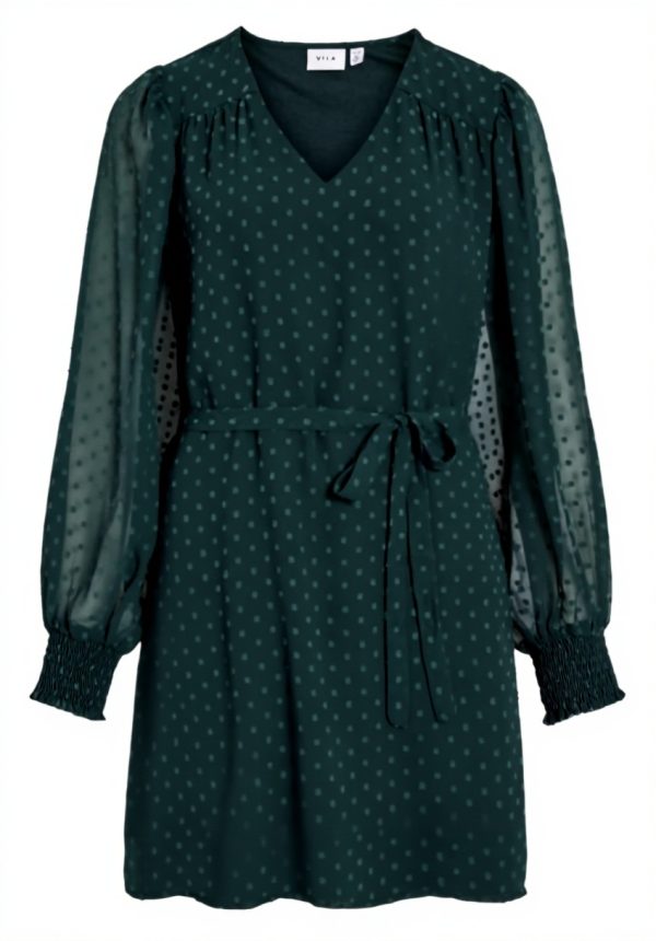 Vila Viedee Abito Donna Scollo V Maniche Lunghe Casual