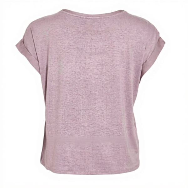 Vila Top Donna Satin Toadstool Girocollo Maniche Corte