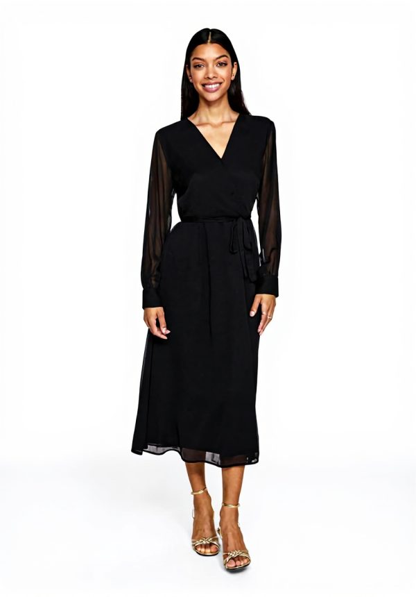 Vestito Vila Vifalia Donna V-Neck LS Midi Casual