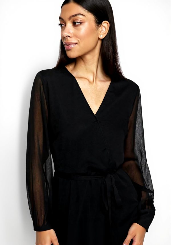 Vestito Vila Vifalia Donna V-Neck LS Midi Casual