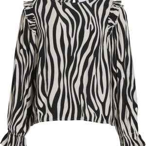 Camicia Donna Vila Vifini O-Neck Maniche Lunghe Volant-0