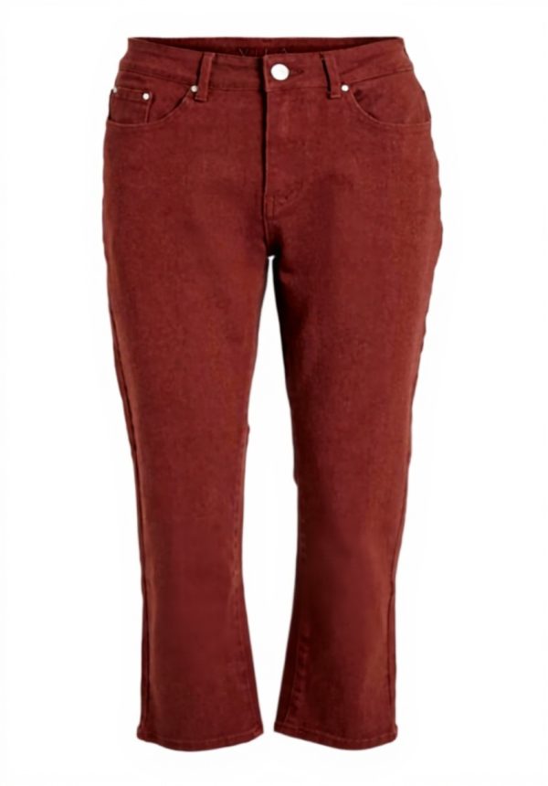 Vila Vistray Jeans Donna Denim Dritti Pantaloni Colore Beige