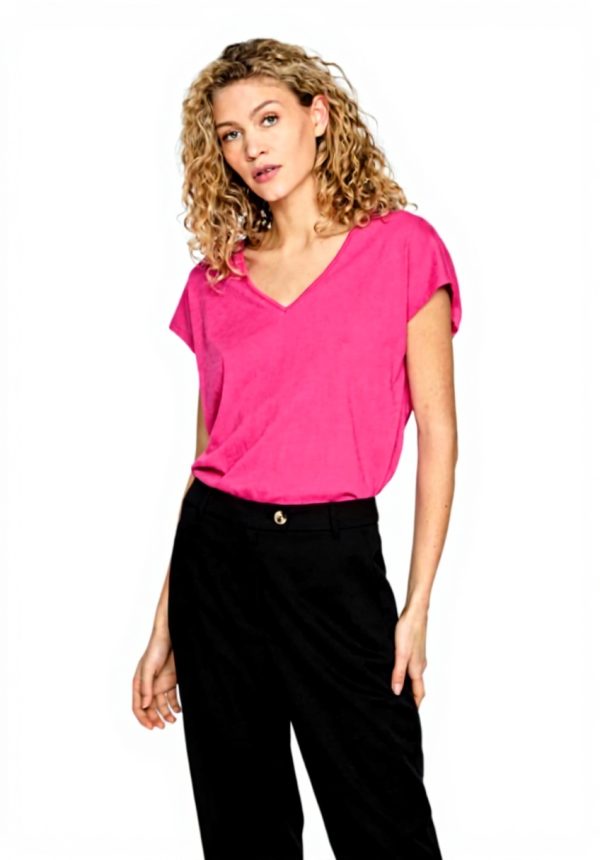 Vila Visyma Camicia Donna Scollo V Pizzo Poliestere