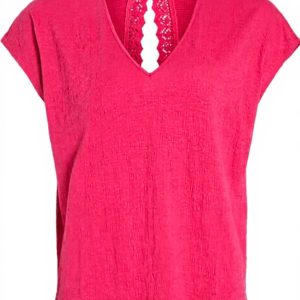Vila Visyma Camicia Donna Scollo V Pizzo Poliestere