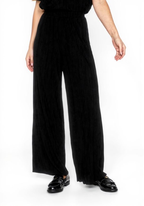 Pantaloni Vila a Gamba Larga Donna Tessuto Costolato