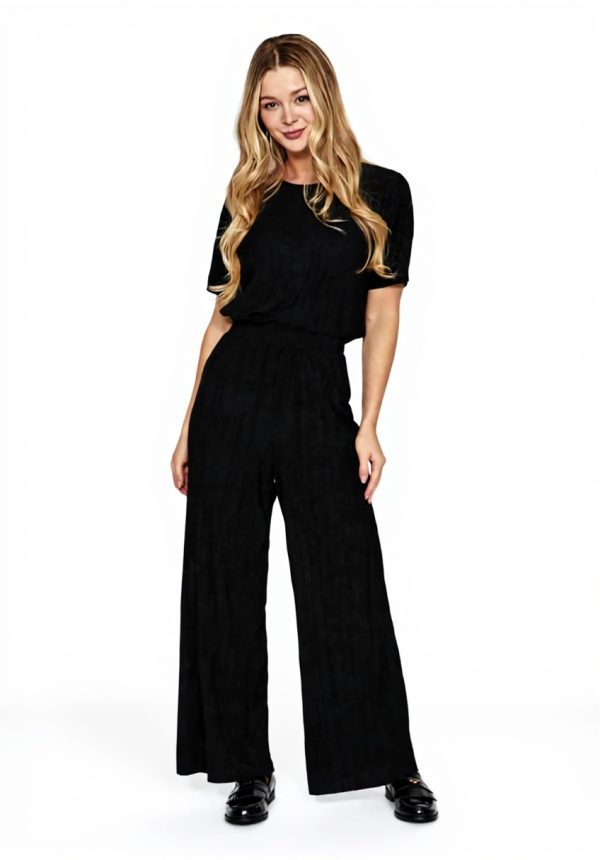 Pantaloni Vila a Gamba Larga Donna Tessuto Costolato