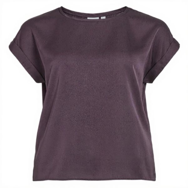 Vila Top Satin Donna T-Shirt Sostenibile Traspirante
