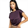 Vila Top Satin Donna T-Shirt Sostenibile Traspirante