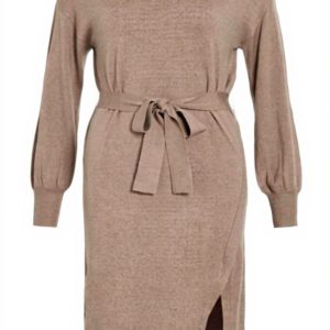 Vila Abito Maglia Cintura Donna Vestito Casual Fossile XL