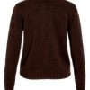 Cardigan Donna VILA Aperto Corto Viscosa Chicco Caffè