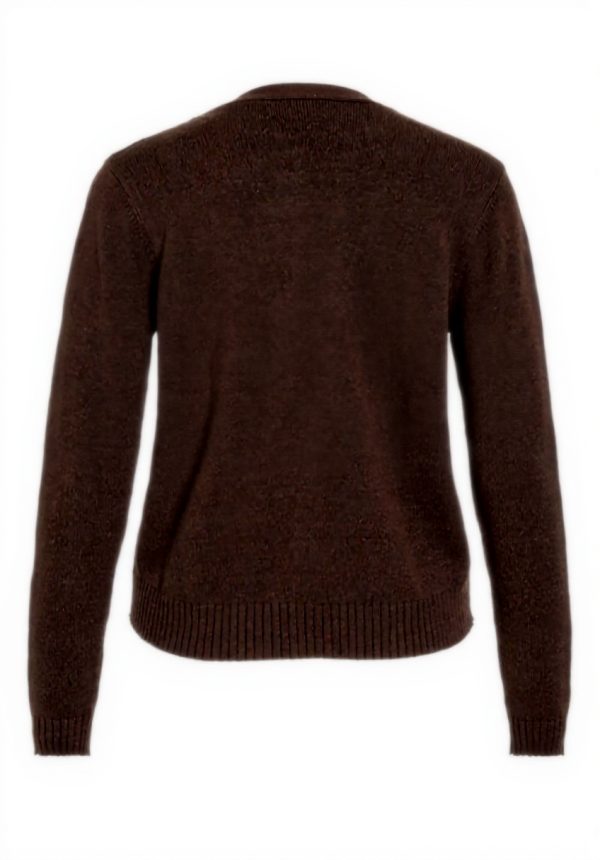 Cardigan Donna VILA Aperto Corto Viscosa Chicco Caffè