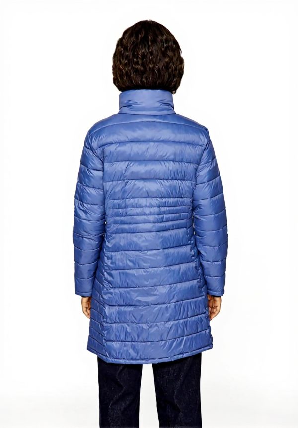 Cappotto Vila Collo Alto Donna Azzurro Tasche Aperte