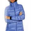 Cappotto Vila Collo Alto Donna Azzurro Tasche Aperte