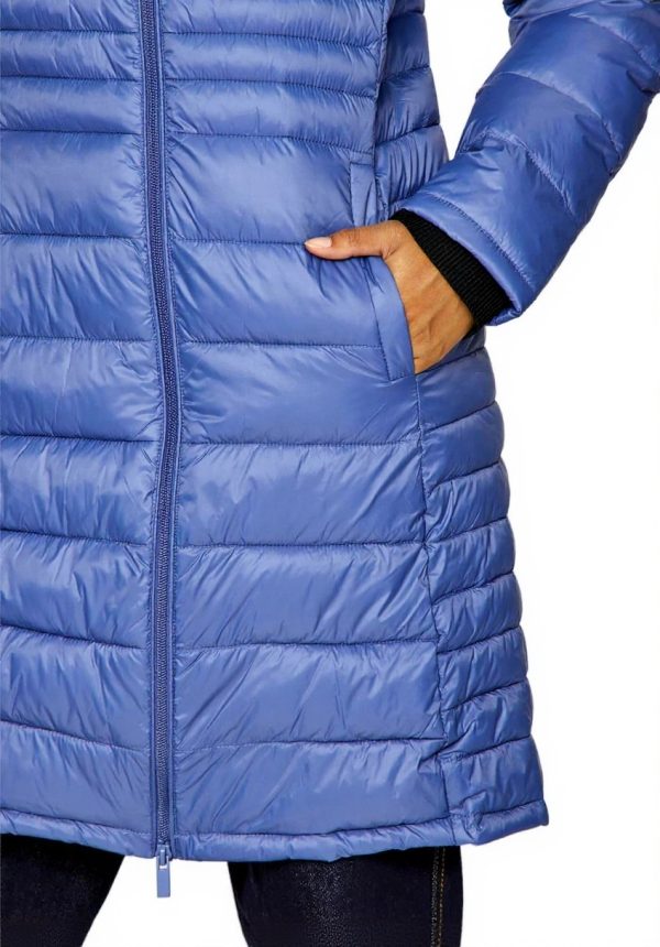 Cappotto Vila Collo Alto Donna Azzurro Tasche Aperte