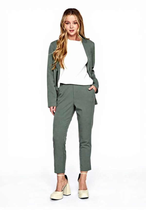 Pantaloni Vila Vita Alta Slim Fit Donna Sostenibili