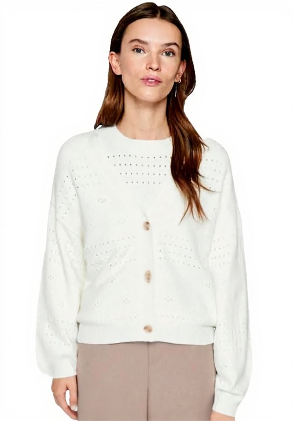 Cardigan Vila V-Neck Maglia Pointelle Donna Moda