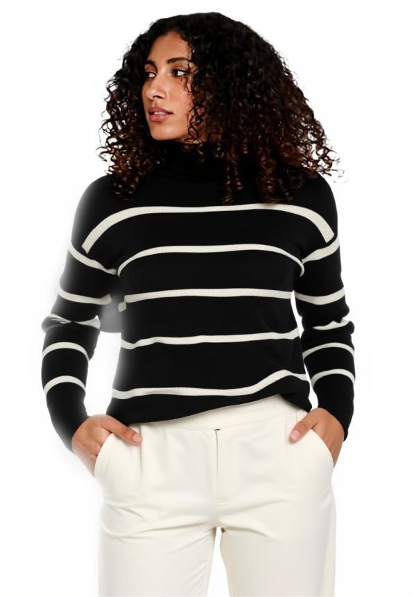 Maglione Vila VIRIL a righe donna caldo sostenibile