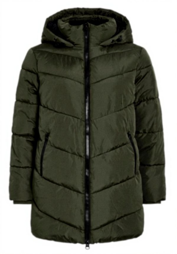 Vila Padded Coat Women Recycled Polyester Hooded Jacket