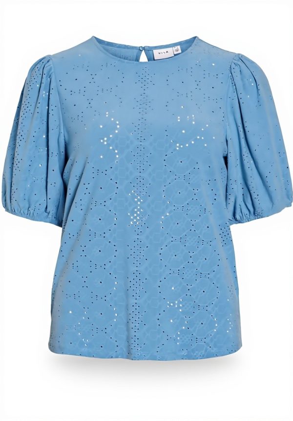 Vila Top Round Neck Short Sleeve Womens Casual Wear