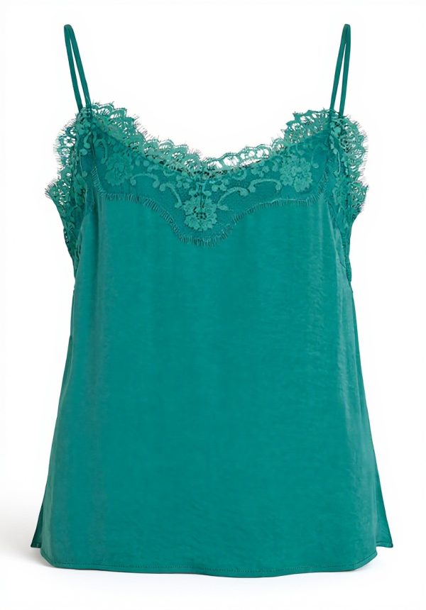 Vila Strap Top VICAVA Lace Trim Womens Fashion Tops