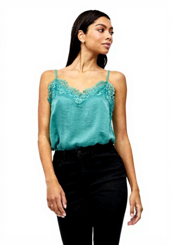 Vila Strap Top VICAVA Lace Trim Womens Fashion Tops