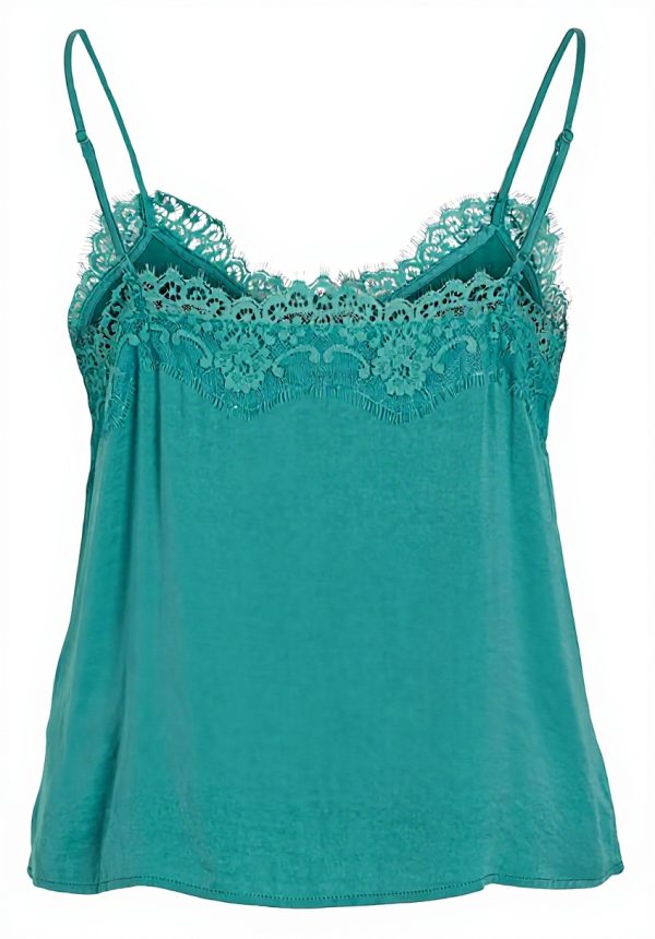 Vila Strap Top VICAVA Lace Trim Womens Fashion Tops