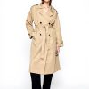 Vila Trenchcoat Women Belted Coat Deep Depths Savannah Tan