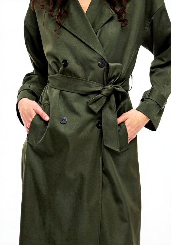 Vila Trenchcoat Women Belted Coat Deep Depths Savannah Tan