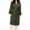 Vila Trenchcoat Women Belted Coat Deep Depths Savannah Tan