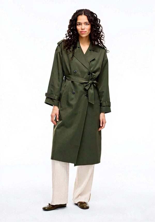 Vila Trenchcoat Women Belted Coat Deep Depths Savannah Tan