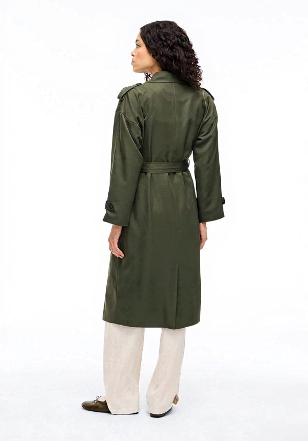 Vila Trenchcoat Women Belted Coat Deep Depths Savannah Tan