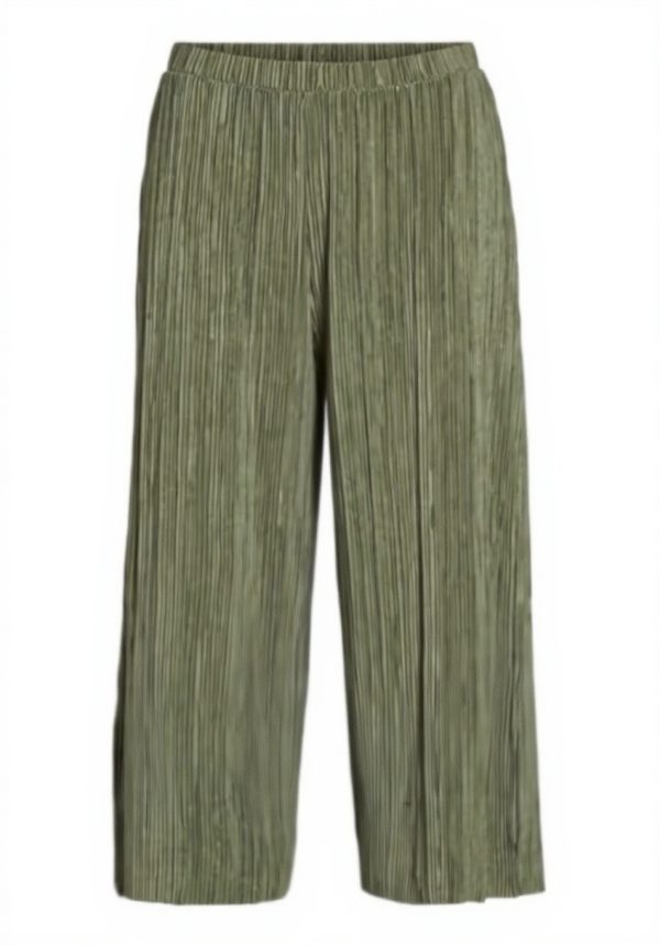 Vila Trousers High Waist Culotte Womens Pleated Pants