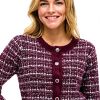 Cardigan donna Vila a quadri maniche lunghe girocollo