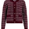 Cardigan donna Vila a quadri maniche lunghe girocollo
