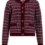 Cardigan donna Vila a quadri maniche lunghe girocollo