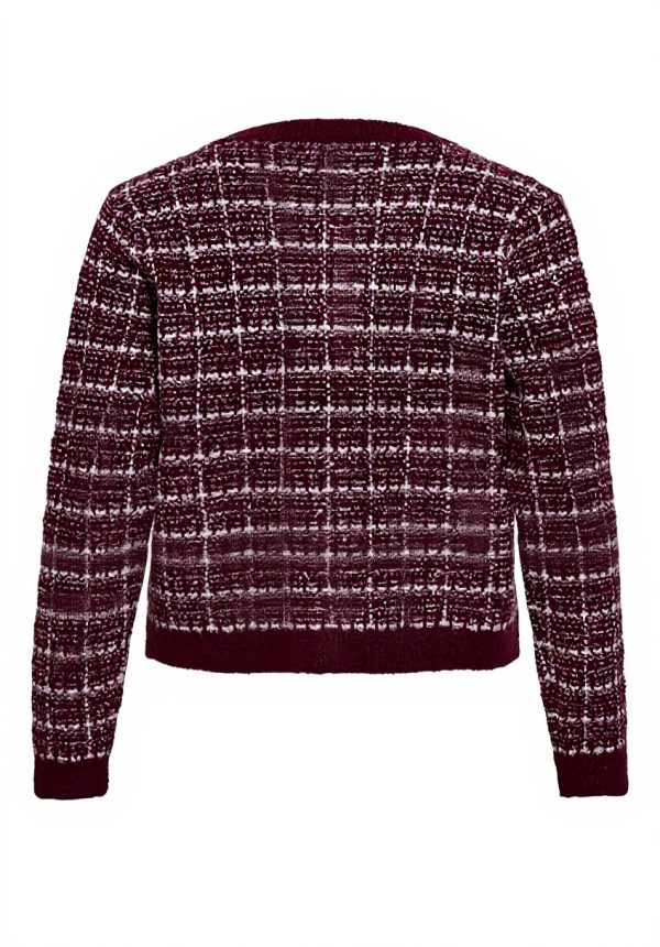 Cardigan donna Vila a quadri maniche lunghe girocollo