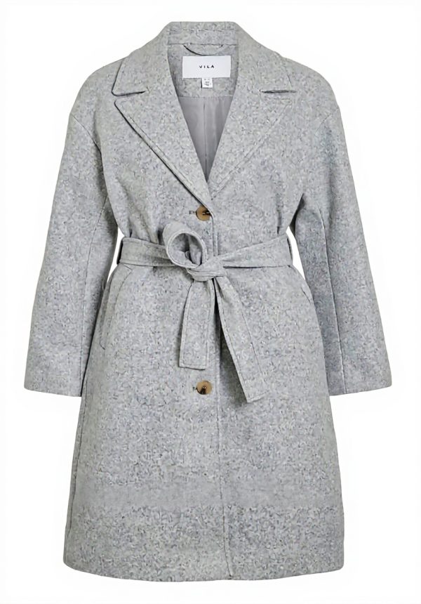 Vila Viclaudia Long Coat Women Fly-Away Collar Jacket