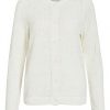 Cardigan Vila Donna Maglione Girocollo Maniche Lunghe Bianco