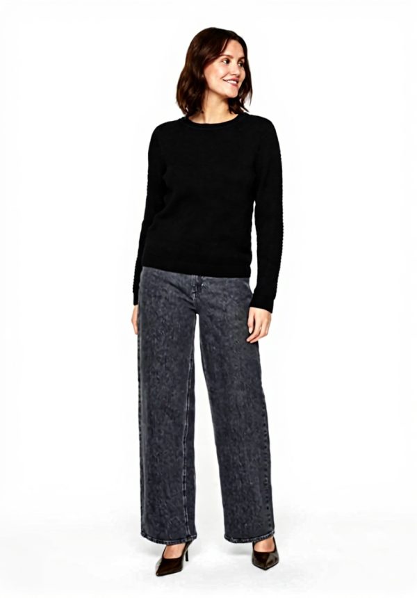 Vila Maglione Donna O-Neck LS Knit Top Sustainable Material