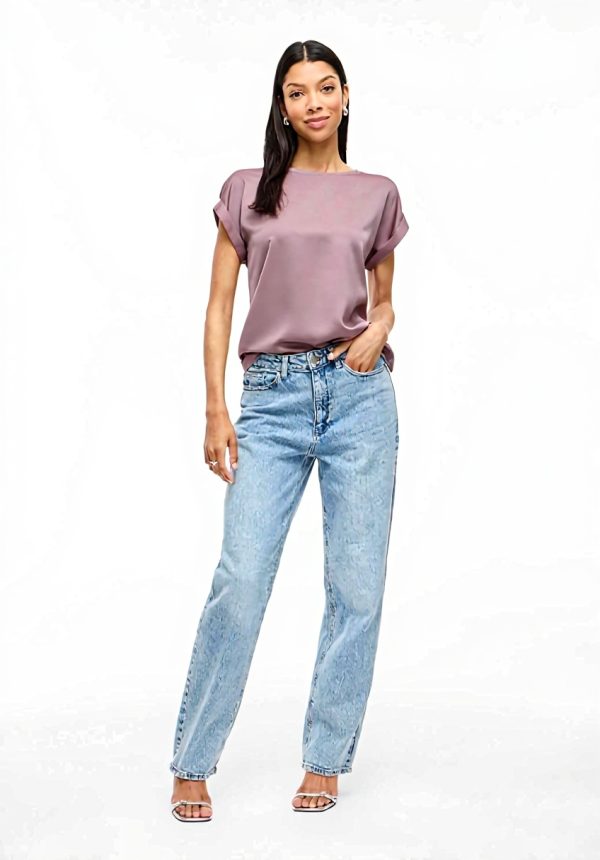 Top Vila Satin Toadstool Donna Canotte Spalle Basso