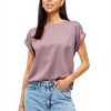 Top Vila Satin Toadstool Donna Canotte Spalle Basso