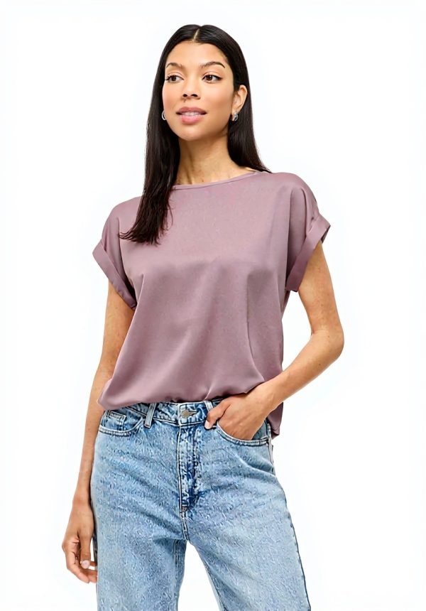 Top Vila Satin Toadstool Donna Canotte Spalle Basso